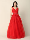Load image into Gallery viewer, Wholesale Prom Dress Sleeveless Embroidered A-Line Ballgown By LAV5232 - RED - Dress LAV