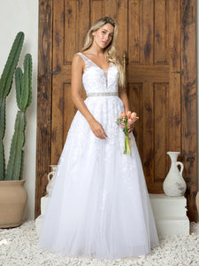 Wholesale Wedding Ballgown Sleeveless Embroidered A-Line Bridal Dress By LAV5232B