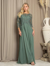 Load image into Gallery viewer, Formal 3/4 Sleeve Mother of the Bride Dress By LA Merchandise LAV5248 - Eucalyptus - Mother of the Bride Dresses LAV