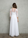 Load image into Gallery viewer, LA Merchandise LAV5258 Elegant Lace Bodice A-Line Gown with 3/4 Sheer Sleeves