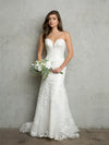Load image into Gallery viewer, Strapless Floral Wedding Gown with Sheer Button Back Bolero By LA Merchandise LAV5268 - - Wedding Dresses LAV