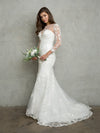 Load image into Gallery viewer, Strapless Floral Wedding Gown with Sheer Button Back Bolero By LA Merchandise LAV5268 - - Wedding Dresses LAV