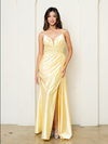 Load image into Gallery viewer, Long A-Line Prom Dress With Slit By LA Merchandise LAV5278 - Yellow - Prom Dresses LAV