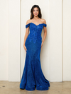 Load image into Gallery viewer, Glitter Beaded Mermaid Prom Dress With Train By LA Merchandise LAV5284 - Royal - Prom Dresses LAV