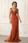 Cargar imagen en el visor de la galería, Wholesale Elegant Beaded Lace Mermaid Evening Gown with Corset Back By LAF8350 - SIENNA - Dress LAF
