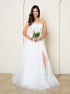 Load image into Gallery viewer, Off White Glitter Tulle Ball Gown Wedding Dress By LA Merchandise LAV5295 - Off White - Wedding Dresses LAV