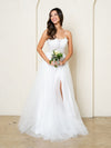 Load image into Gallery viewer, Off White Glitter Tulle Ball Gown Wedding Dress By LA Merchandise LAV5295 - - Wedding Dresses LAV