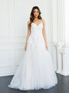 Load image into Gallery viewer, A-Line Silhouette Floral Lace Overlay Wedding Dress By LA Merchandise LAV5300 - - Wedding Dresses LAV