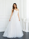 Load image into Gallery viewer, A-Line Silhouette Floral Lace Overlay Wedding Dress By LA Merchandise LAV5300 - - Wedding Dresses LAV