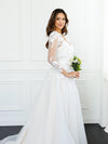 Load image into Gallery viewer, A-Line Silhouette Floral Lace Overlay Wedding Dress By LA Merchandise LAV5300 - - Wedding Dresses LAV