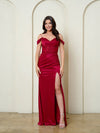 Load image into Gallery viewer, Wholesale Off-Shoulder Sweetheart Lace Appliqué Illusion Corset Sheath Evening Gown by LAV5307
