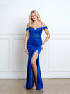 Load image into Gallery viewer, Wholesale Off-Shoulder Sweetheart Lace Appliqué Illusion Corset Sheath Evening Gown by LAV5307