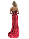 Load image into Gallery viewer, LAHTL3048L Wholesale Satin Beaded Corset Prom Dress with High Slit Lace-Up Back &amp; Sweep Train - - Long Formal Dress LAH
