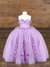 Load image into Gallery viewer, LA Merchandise LAZSCK324 Girls Strapless Illusion Sweetheart 3D Floral A-Line Gown