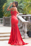 Load image into Gallery viewer, Wholesale Elegant Satin Lace Mermaid Gown with Corset Bodice Spaghetti Strap Dress by LAF8442 - - Dresses LAF