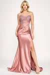 Load image into Gallery viewer, LAF8396 Wholesale Strapless Sweetheart Mermaid Dress with Lace Sequin Corset Bodice &amp; Side Slit