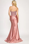 Load image into Gallery viewer, LAF8396 Wholesale Strapless Sweetheart Mermaid Dress with Lace Sequin Corset Bodice &amp; Side Slit