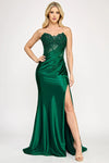 Load image into Gallery viewer, LAF8396 Wholesale Strapless Sweetheart Mermaid Dress with Lace Sequin Corset Bodice &amp; Side Slit