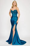 Load image into Gallery viewer, LAF8396 Wholesale Strapless Sweetheart Mermaid Dress with Lace Sequin Corset Bodice &amp; Side Slit