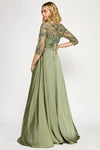 Load image into Gallery viewer, LAF8355 Wholesale 3/4 Sleeves Mother of the Bride Dress with Satin Overskirt Sequin Evening Gown