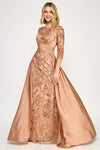Load image into Gallery viewer, LAF8355 Wholesale 3/4 Sleeves Mother of the Bride Dress with Satin Overskirt Sequin Evening Gown