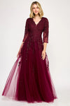 Load image into Gallery viewer, LAF8370 Wholesale 3/4 Sleeve Lace Appliqué Mother of the Bride Dress V-Neck A-Line Formal Gown