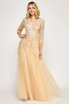Load image into Gallery viewer, LAF8370 Wholesale 3/4 Sleeve Lace Appliqué Mother of the Bride Dress V-Neck A-Line Formal Gown