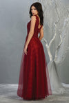 Load image into Gallery viewer, La Merchandise LA1799 Plus Size V-Neck Embroidered A-line Formal Gown - - LA Merchandise