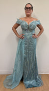 Load image into Gallery viewer, LA Merchandise LA8100 Rhinestone Beaded Prom Off Shoulder Gown - - Dress LA Merchandise