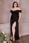 Load image into Gallery viewer, LA Merchandise LAR7484P Plus Size Removable Off Shoulder Straps Gown - BLACK - Dress LA Merchandise