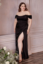 Load image into Gallery viewer, LA Merchandise LAR7484P Plus Size Removable Off Shoulder Straps Gown - BLACK - Dress LA Merchandise