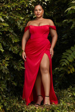 Load image into Gallery viewer, LA Merchandise LAR7484P Plus Size Removable Off Shoulder Straps Gown - RED - Dress LA Merchandise