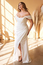 Load image into Gallery viewer, LA Merchandise LAR7484B Corset Bone Off Shoulder Slit Wedding Dress - - LA Merchandise