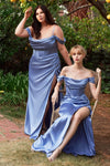 Load image into Gallery viewer, LA Merchandise LAR7492 Off Shoulder Simple Plus Size Bridesmaids Dress - SMOKY BLUE - Dress LA Merchandise