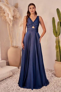 LA Merchandise LAR7497 Ruched Bodice Bridesmaids Flowy Long Gown