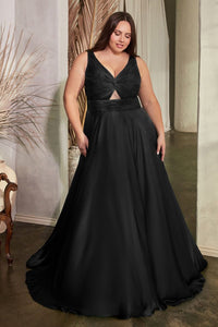 LA Merchandise LAR7497 Ruched Bodice Bridesmaids Flowy Long Gown