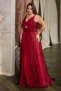 LA Merchandise LAR7497 Ruched Bodice Bridesmaids Flowy Long Gown