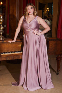 LA Merchandise LAR7497 Ruched Bodice Bridesmaids Flowy Long Gown