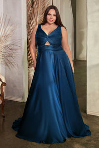 LA Merchandise LAR7497 Ruched Bodice Bridesmaids Flowy Long Gown