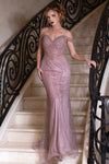 Load image into Gallery viewer, Wholesale Elegant Off-Shoulder Mermaid Evening Gown Beaded Sequin Formal Dress by LAF8426 - MAUVE - Dresses LAF