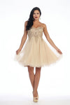 Load image into Gallery viewer, La Merchandise LA1414 Strapless Short Wholesale Homecoming Party Dress - CHAMPAGNE - LA Merchandise