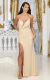 Load image into Gallery viewer, LA Merchandise LA8068 Plunging Neck Prom Side Sash Gown