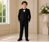 Load image into Gallery viewer, Kids Formal Tuxedo Set with Bow Tie, Vest, White Shirt &amp; Dress Pants SS8202 - BLACK - Boys suits LA MERCHANDISES
