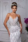 Load image into Gallery viewer, White LA8266 Wholesale Beaded Pearl Strapless Sweetheart Wedding Dress with Corset Back &amp; Train