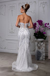 Load image into Gallery viewer, White LA8266 Wholesale Beaded Pearl Strapless Sweetheart Wedding Dress with Corset Back &amp; Train