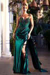 Load image into Gallery viewer, Wholesale Sleeveless Beaded Corset Prom Dress Luxury Embellished Satin Evening Gown by LAF8482