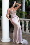 Load image into Gallery viewer, Wholesale Sleeveless Beaded Corset Prom Dress Luxury Embellished Satin Evening Gown by LAF8482