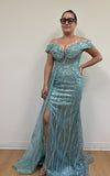 Load image into Gallery viewer, LA Merchandise LA8100 Rhinestone Beaded Prom Off Shoulder Gown - - Dress LA Merchandise