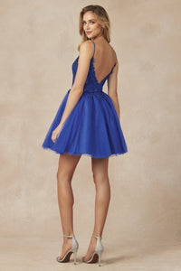 La Merchandise LAT863 Spaghetti Straps A-line Prom Short Dress - - LA Merchandise