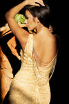Load image into Gallery viewer, Sleeveless Beaded Illusion Formal Dress By LA Merchandise LAF8423